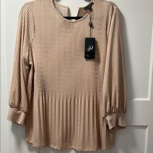 Pleated Beige Blouse